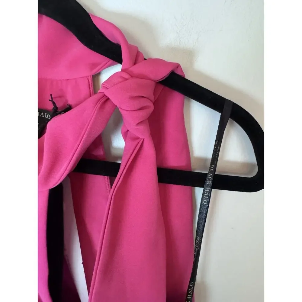 BLACK HALO Womens Hot Pink Lined Sleeveless Midi Formal Fit + Flare Sz 10 NWT